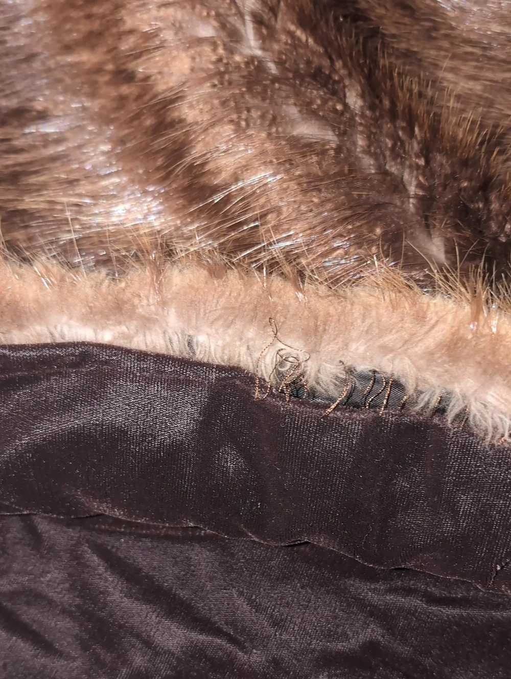Adirondack Beaver Fur Throw Blanket Vintage Brown Fur Throw